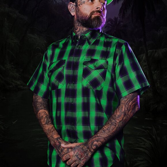 Dixxon THE LAGOON- Horror Series Friday 13th -Short Sleeve Bamboo Shirt -Men's M - Picture 5 of 9